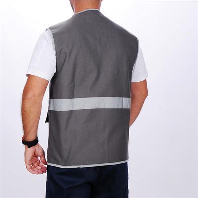 Formteks İşçi Çok Cepli Reflektörlü  Alet Yeleği Gri