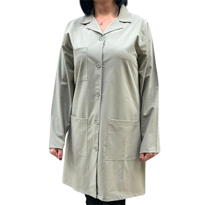 Formteks Kadın Doktor Önlüğü Apaj Yaka Bej