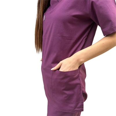 Formteks Kadın Hemşire Takım Likralı Mürdüm