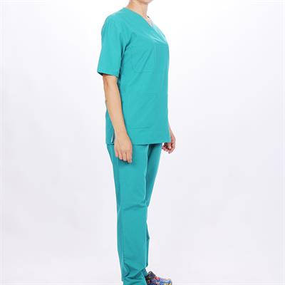 Formteks Kadın Muska Yaka Hemşire Forması Yeşil