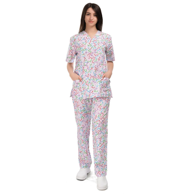 Formteks Kadın Muska Yaka Takım  Desenli 