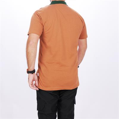 Formteks Polo Yaka Tshirt Kahve-Yeşil Yakalı
