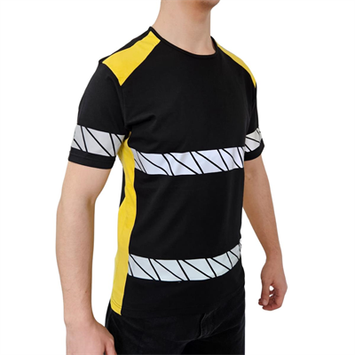 Formteks RefleX Pro – Reflektör Baskılı O Yaka İş Tişörtü Siyah Sarı