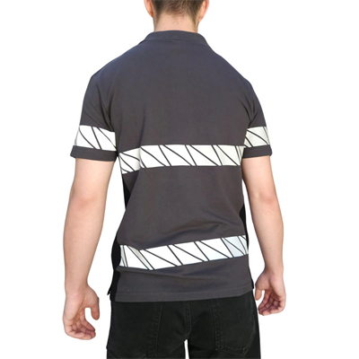 Formteks RefleX Pro – Reflektör Baskılı Polo Yaka İş Tişörtü Füme Siyah