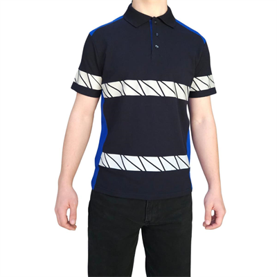 Formteks RefleX Pro – Reflektör Baskılı Polo Yaka İş Tişörtü Lacivert Sax