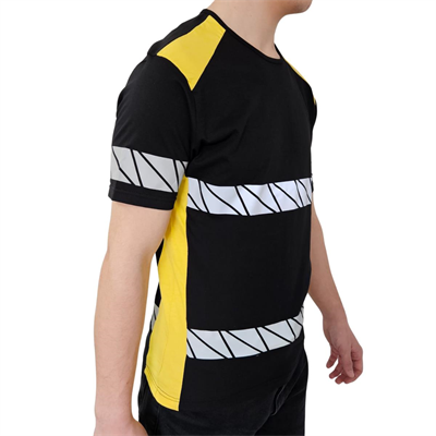 Formteks RefleX Pro – Reflektör Baskılı O Yaka İş Tişörtü Siyah Sarı