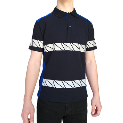 Formteks RefleX Pro – Reflektör Baskılı Polo Yaka İş Tişörtü Lacivert Sax