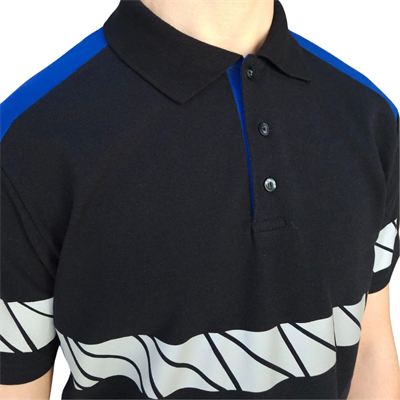 Formteks RefleX Pro – Reflektör Baskılı Polo Yaka İş Tişörtü Lacivert Sax