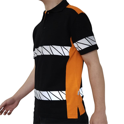 Formteks RefleX Pro – Reflektör Baskılı Polo Yaka İş Tişörtü Siyah Turuncu