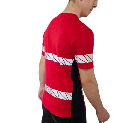 Formteks RefleX Pro – Reflektör Baskılı O  Yaka İş Tişörtü Kırmızı Lacivert