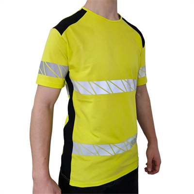 Formteks RefleX Pro – Reflektör Baskılı O Yaka İş Tişörtü Sarı Siyah