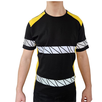 Formteks RefleX Pro – Reflektör Baskılı O Yaka İş Tişörtü Siyah Sarı