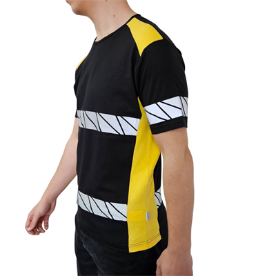 Formteks RefleX Pro – Reflektör Baskılı O Yaka İş Tişörtü Siyah Sarı