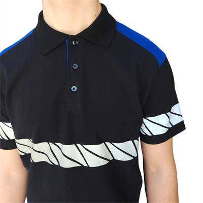 Formteks RefleX Pro – Reflektör Baskılı Polo Yaka İş Tişörtü Lacivert Sax