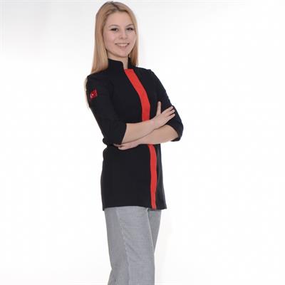 Formteks Siyah Kadın Aşçı Ceketi