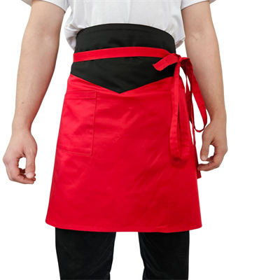 Formteks Siyah-Kırmızı  Garnili  Belden Önlük 