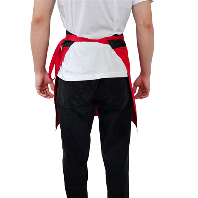 Formteks Siyah-Kırmızı  Garnili  Belden Önlük 