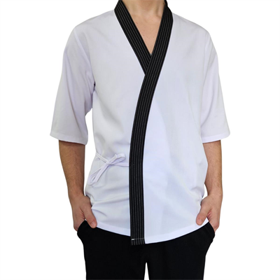 Formteks Sushi Şef Kimono Ceketi  Beyaz Çizgili