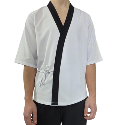 Formteks Sushi Şef Kimono Ceketi  Beyaz Siyah