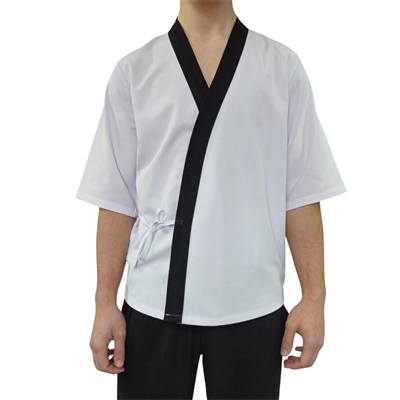 Formteks Sushi Şef Kimono Ceketi  Beyaz Siyah