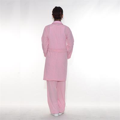 Formteks Temizlik Önlük Zefir  Pembe Beyaz Kareli