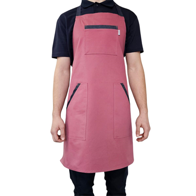 Formteks Tokalı Biye Cepli Boydan Önlük Pembe