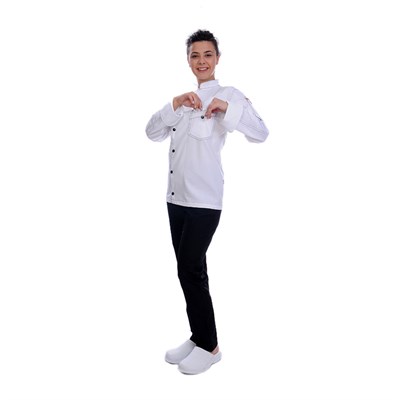 Formteks Unisex Aşçı Ceket Harman Gabardin Beyaz