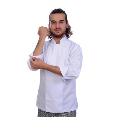 Formteks Unisex Aşçı Ceket Koltuk Altı Fileli Beyaz