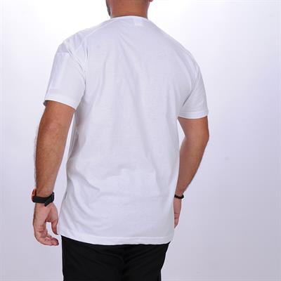 Formteks V Yaka Omuz Garnili Tişört Beyaz