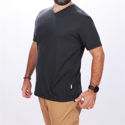 Formteks V yaka Süprem Tişört  Füme