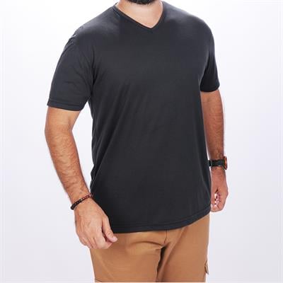 Formteks V yaka Süprem Tişört  Füme