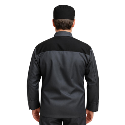 Yağ ve Kir İtici Unisex Aşçı Ceketi Garnili  Füme 