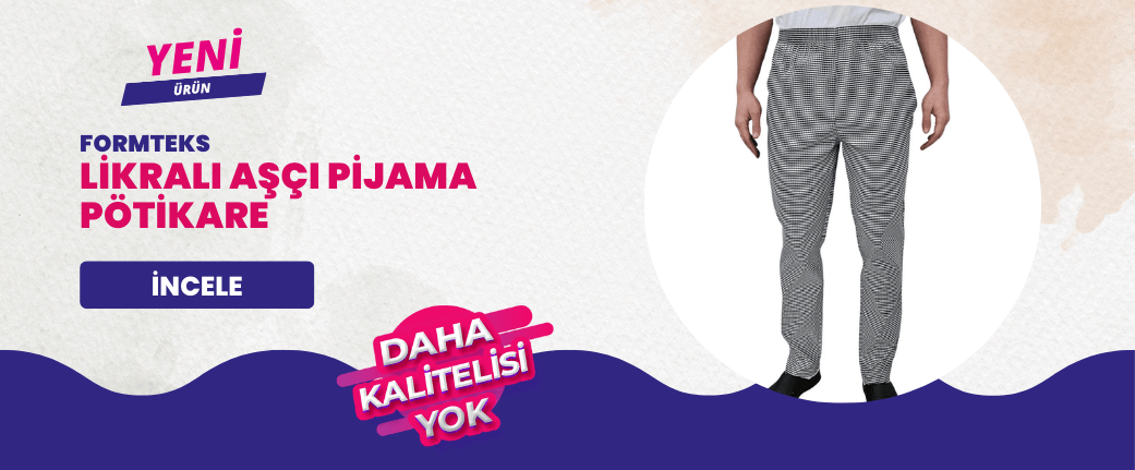 Formteks Likralı Aşçı Pijama Pötikare