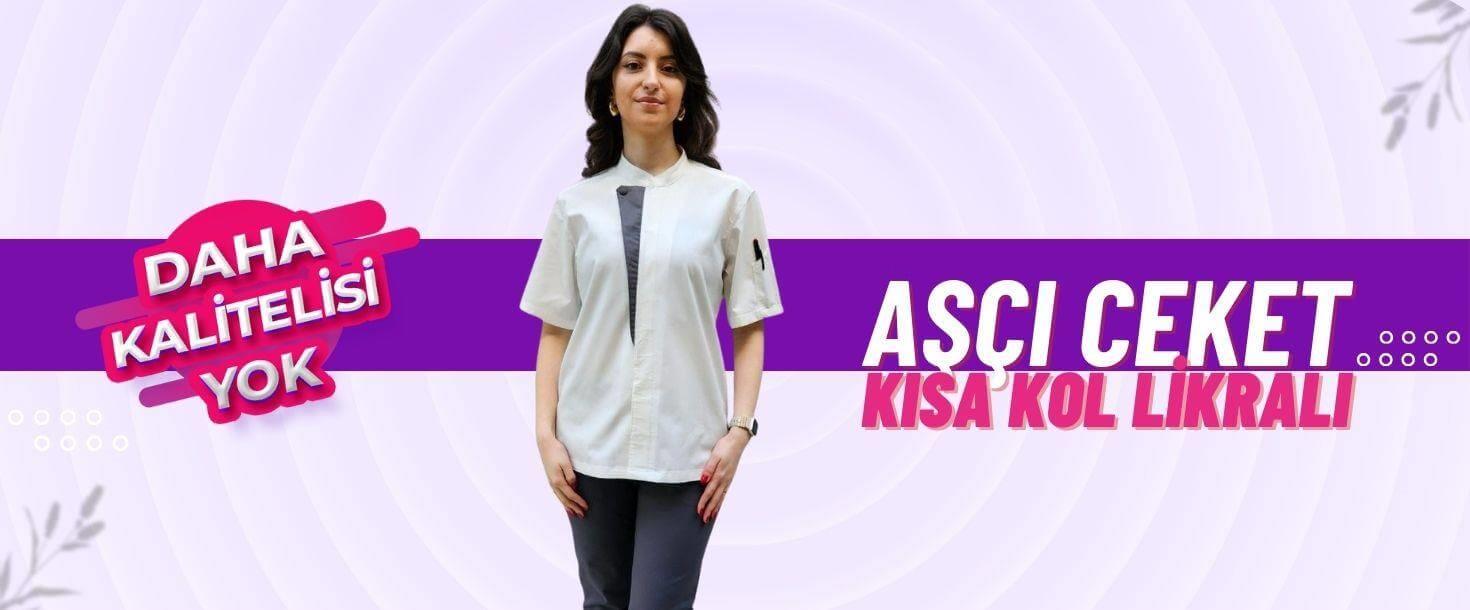 Aşçı Ceket Kısa Kol Likralı