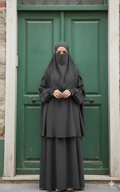 Elbiseli Model Çarşaf  Antrasit