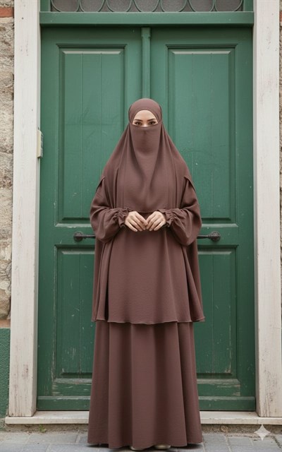 Elbiseli Model Çarşaf  Kahverengi