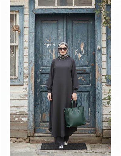 Lina Tesettür Tunik Takım Antrasit
