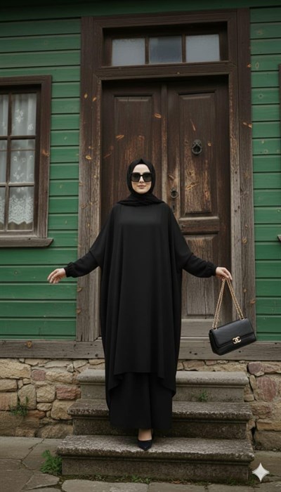 Zehra Salaş Kesim Tesettür Takım Siyah