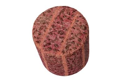Madalyon Patchwork Puf Pembe Silindir