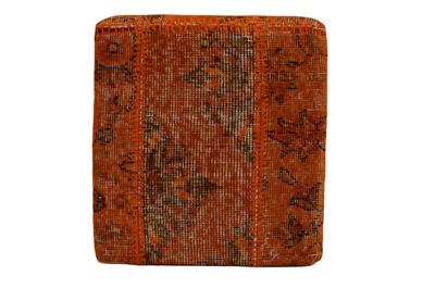 Madalyon Patchwork Puf Turuncu Küp