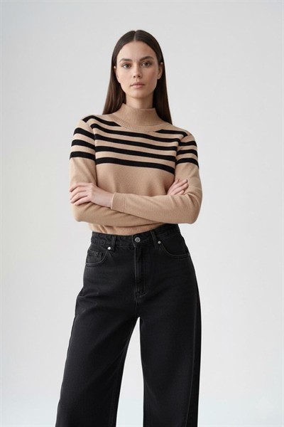 Kadın İnce Triko Boğazlı Kazak