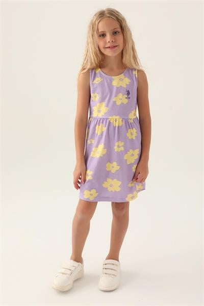 U.S. Polo Assn. Lisanslı Floral Dress Lila Kız Çocuk Gecelik