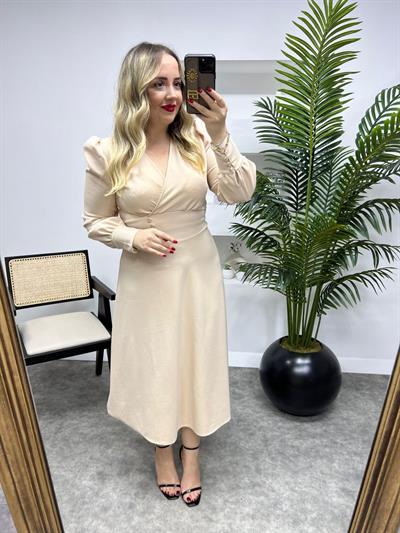 Adel Prenses Model Elbise Ekru