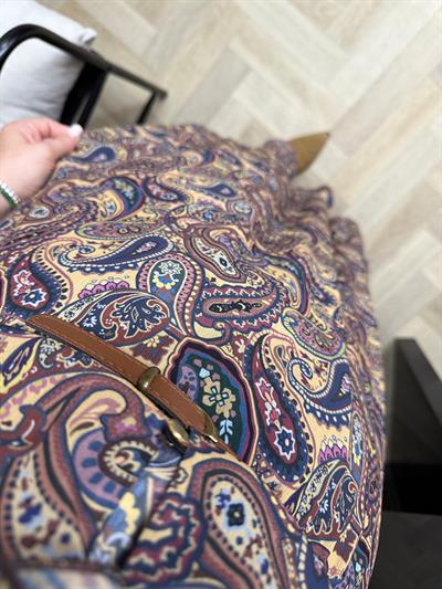 Ahel Etnik Desenli Kemerli Tasarım Şifon Elbise