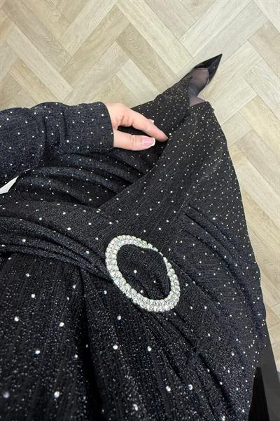 Allina Kemer Detaylı Taşlı Elbise