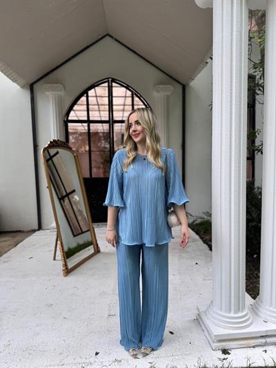 Almila Volanlı Tasarım Pilise Takım Bebek Mavi