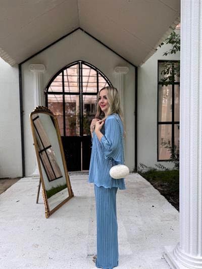 Almila Volanlı Tasarım Pilise Takım Bebek Mavi