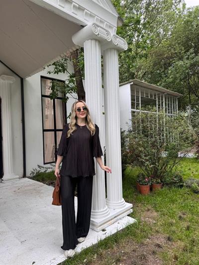 Almila Volanlı Tasarım Pilise Takım Siyah