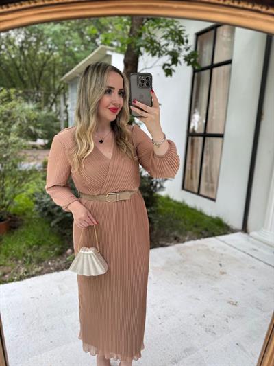 Alya Tasarım Elbise Koyu Bej