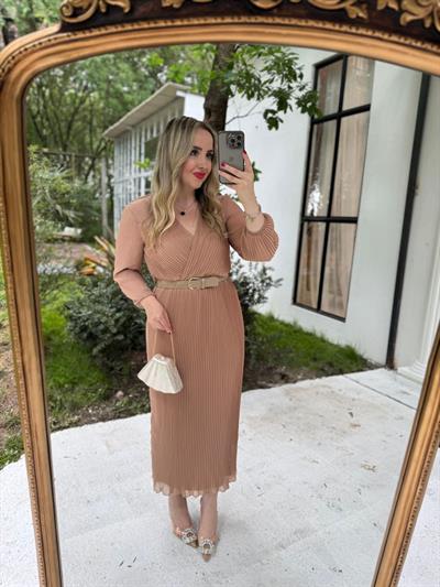 Alya Tasarım Elbise Koyu Bej